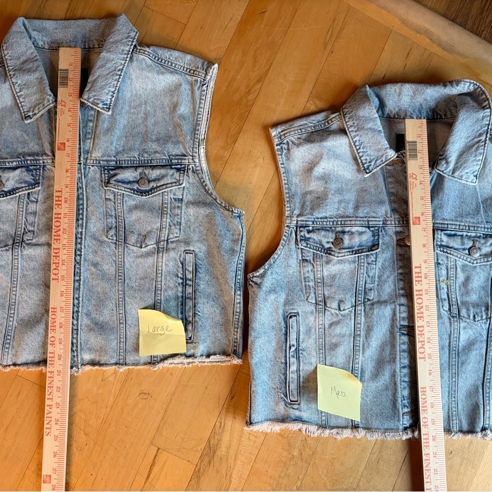 Boho Hippie Denim Vest Womens Denim Oversized Sizes available M (3) L (1) - Picture 4 of 6